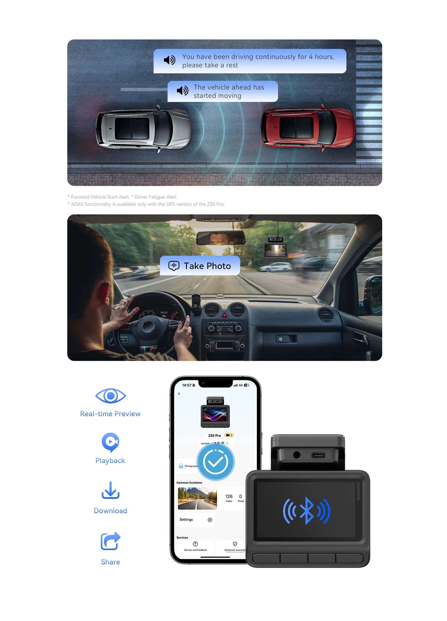 4K Dash Cam with Front and Rear Camera, GPS, Night Vision, 5GHz Wi-Fi and 24H Parking Support-Front n Rear 4G n Hw / United States / NO SD Card