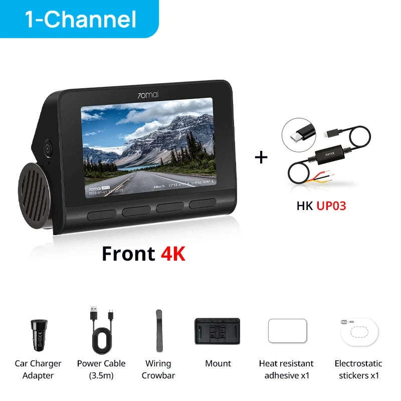 4K Dash Cam with GPS, ADAS, 24H Parking Surveillance and 4G LTE Support-2-Channel n UP04 / Saudi Arabia / No TF Card