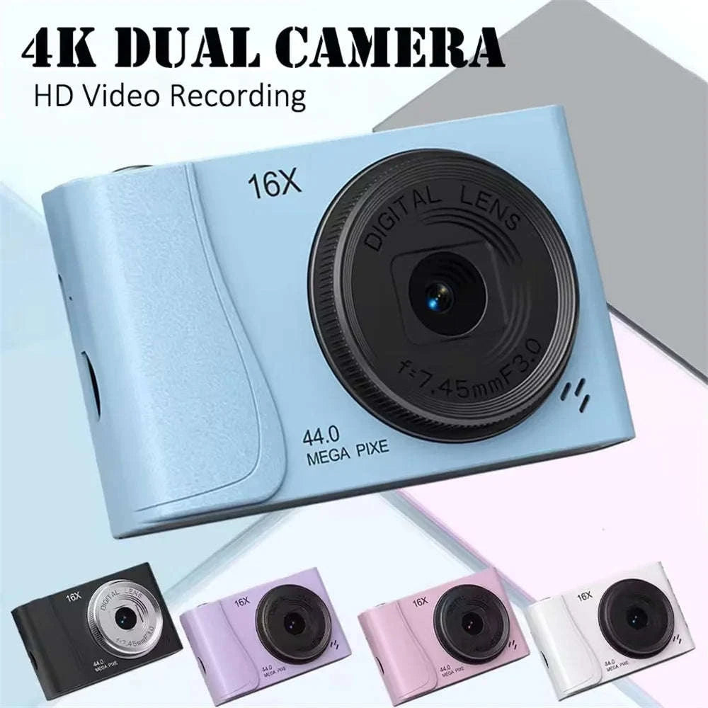 4K Digital Camera 16x Zoom Compact Camcorder-Black
