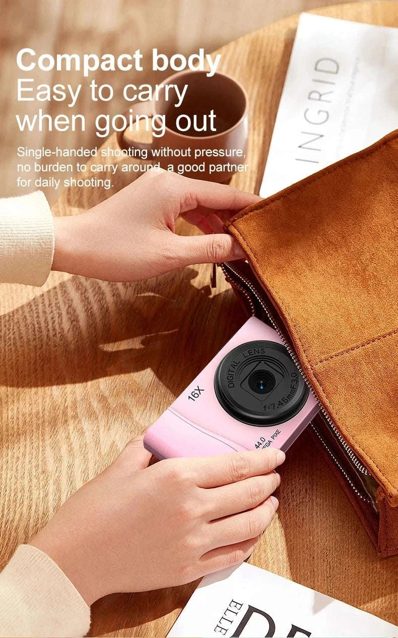 4K Digital Camera 16x Zoom Compact Camcorder-Black