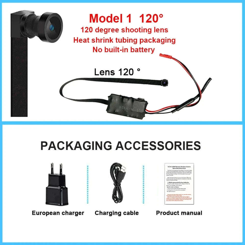 4K DIY Wireless WiFi Mini Camera for Remote Viewing-Model 2 90 degrees