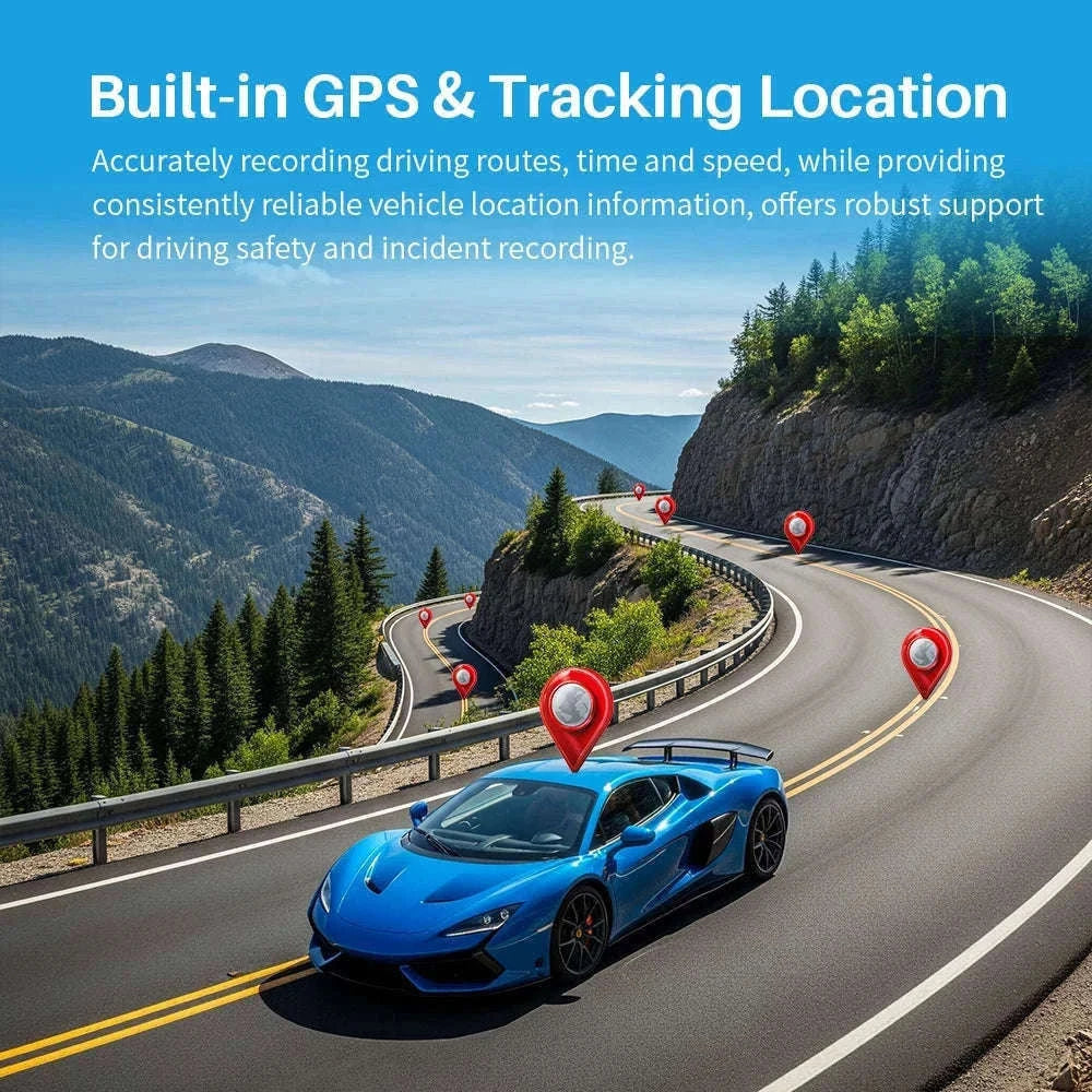 4K Dual Dash Cam with Front & Rear Camera, GPS, WiFi 6 and Voice Control-Front n Rear nTFcard / 64G
