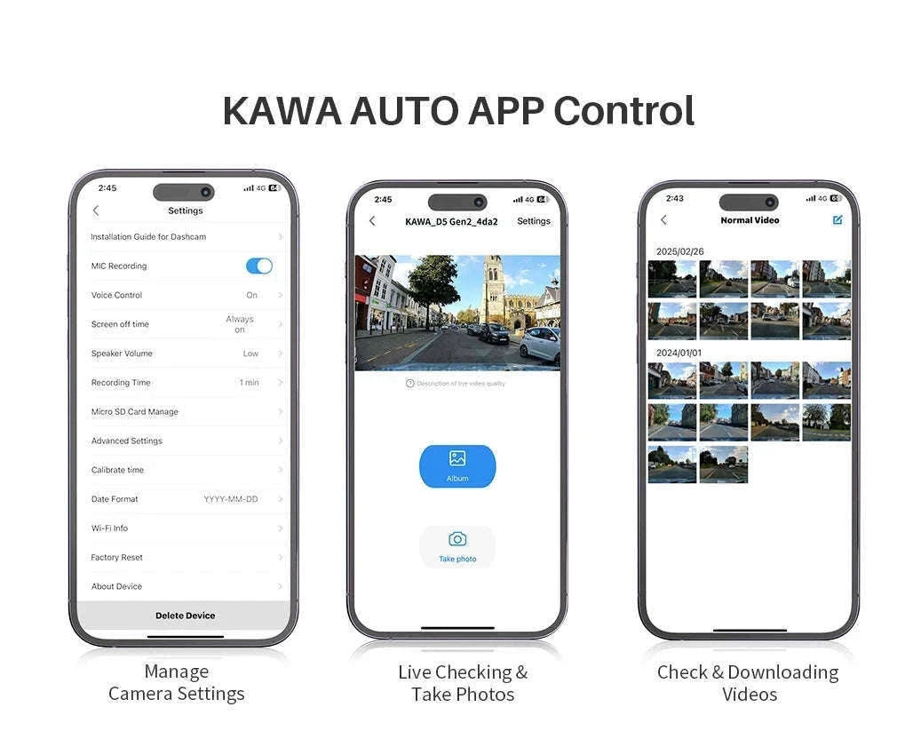 4K Dual Dash Cam with Front & Rear Camera, GPS, WiFi 6 and Voice Control-Front n Rear nTFcard / 64G