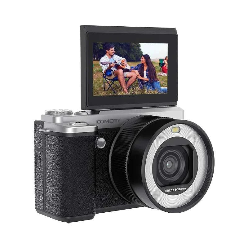 4K Dual Lens Vlogging Camera with Flip Screen & 18X Zoom-Standard / No TF Card
