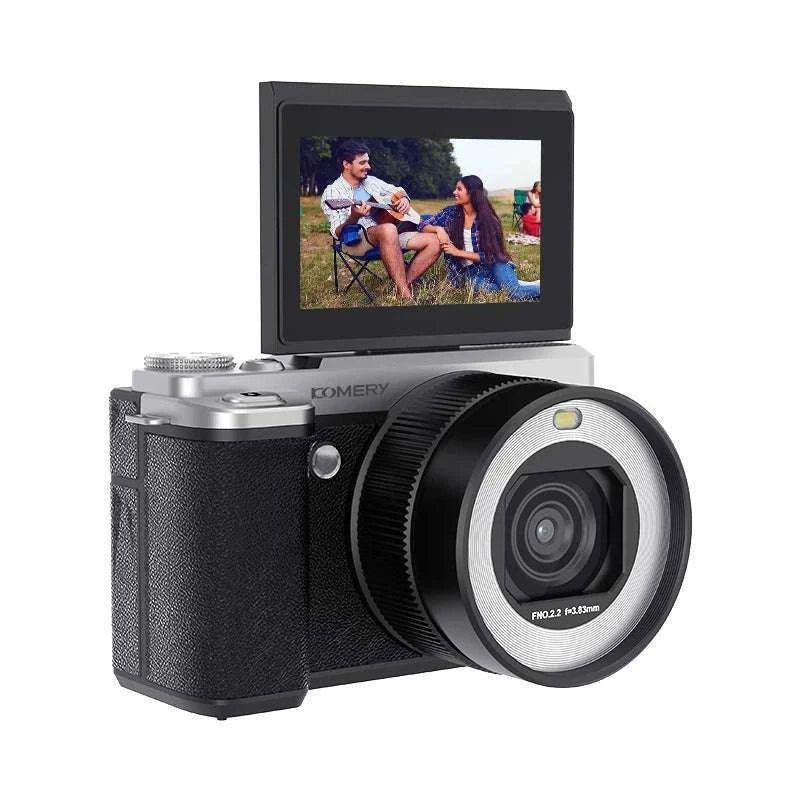 4K Dual Lens Vlogging Camera with Flip Screen & 18X Zoom-Standard / No TF Card