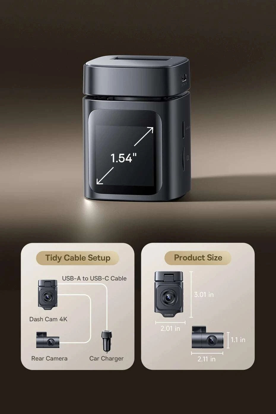 4K Front & 1080P Rear Dash Cam with WiFi6, GPS & Night Vision-Front n Rear / 32G / United States