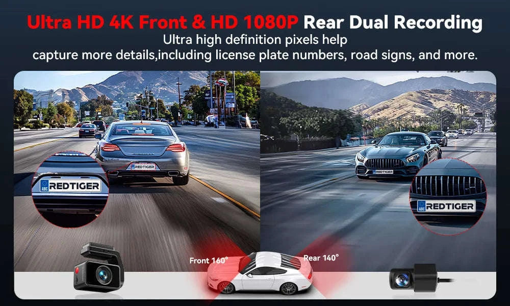 4K Front Dash Camera with GPS, WiFi, Night Vision-A4 / United States / No hardwired kit