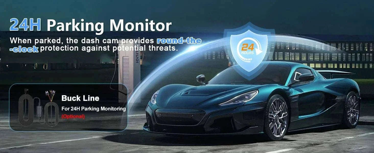 4K Front & Rear Dash Cam with WiFi, Night Vision & Parking Monitor-S8-6M RCC-BL / 32G