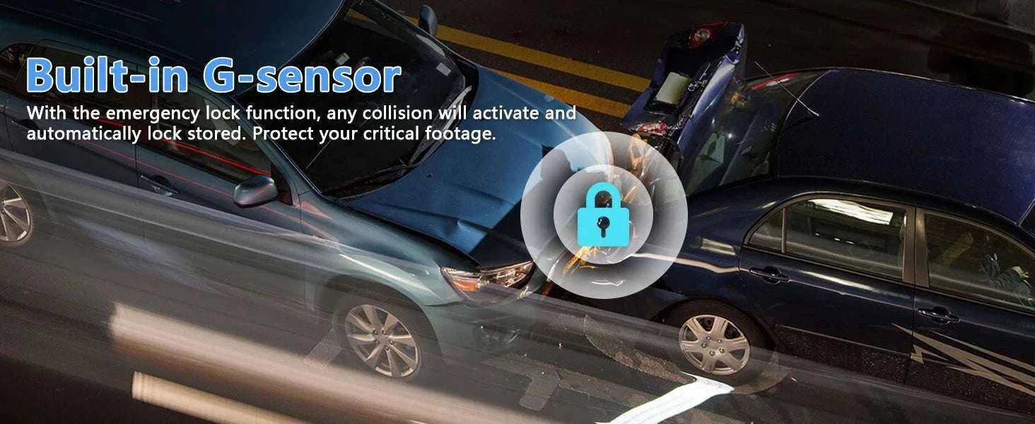 4K Front & Rear Dash Cam with WiFi, Night Vision & Parking Monitor-S8-6M RCC-BL / 32G