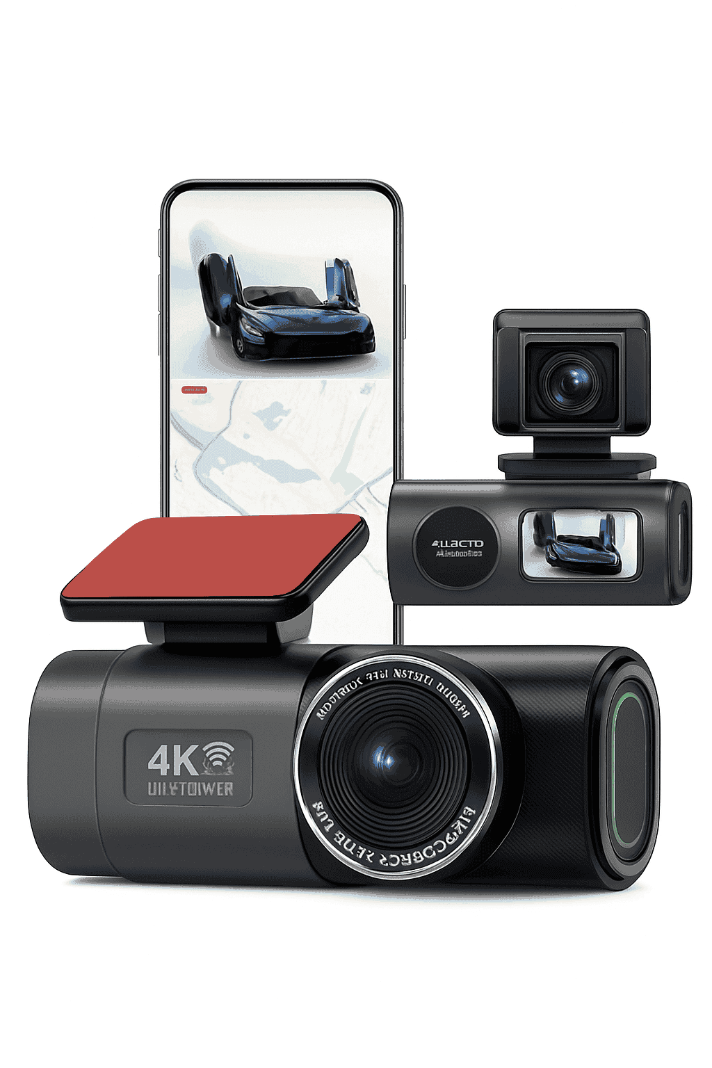 4K GPS Dash Cam with Wi‑Fi, Night Vision and Rear Camera Support-B53P-15M RCC-BL / 128G
