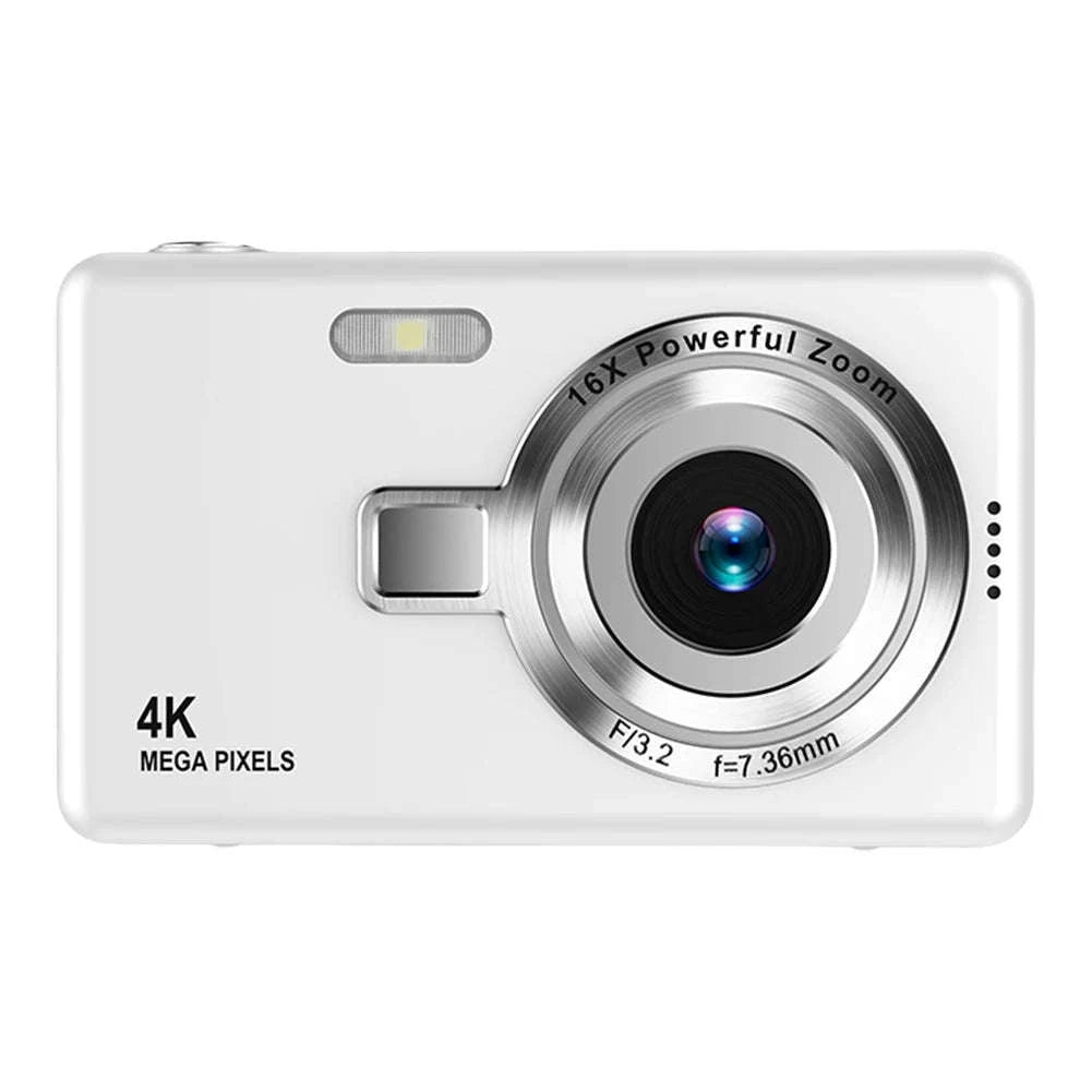 4K HD 1080P Digital Camera with Autofocus and 16X Zoom-Silver / United Kingdom