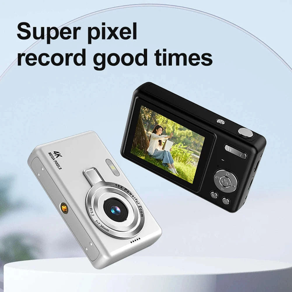 4K HD 1080P Digital Camera with Autofocus and 16X Zoom-Silver / United Kingdom