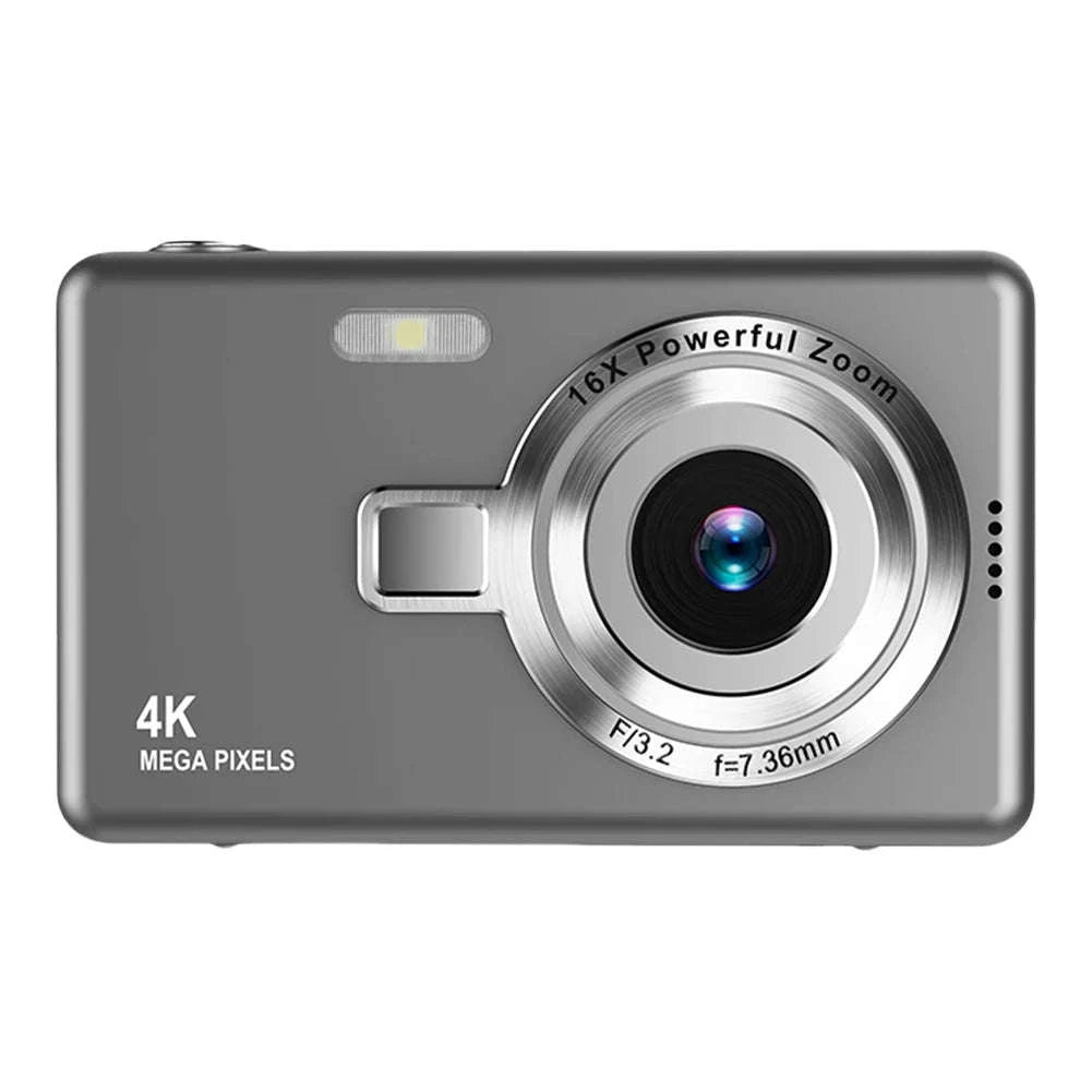 4K HD 1080P Digital Camera with Autofocus and 16X Zoom-Silver / United Kingdom