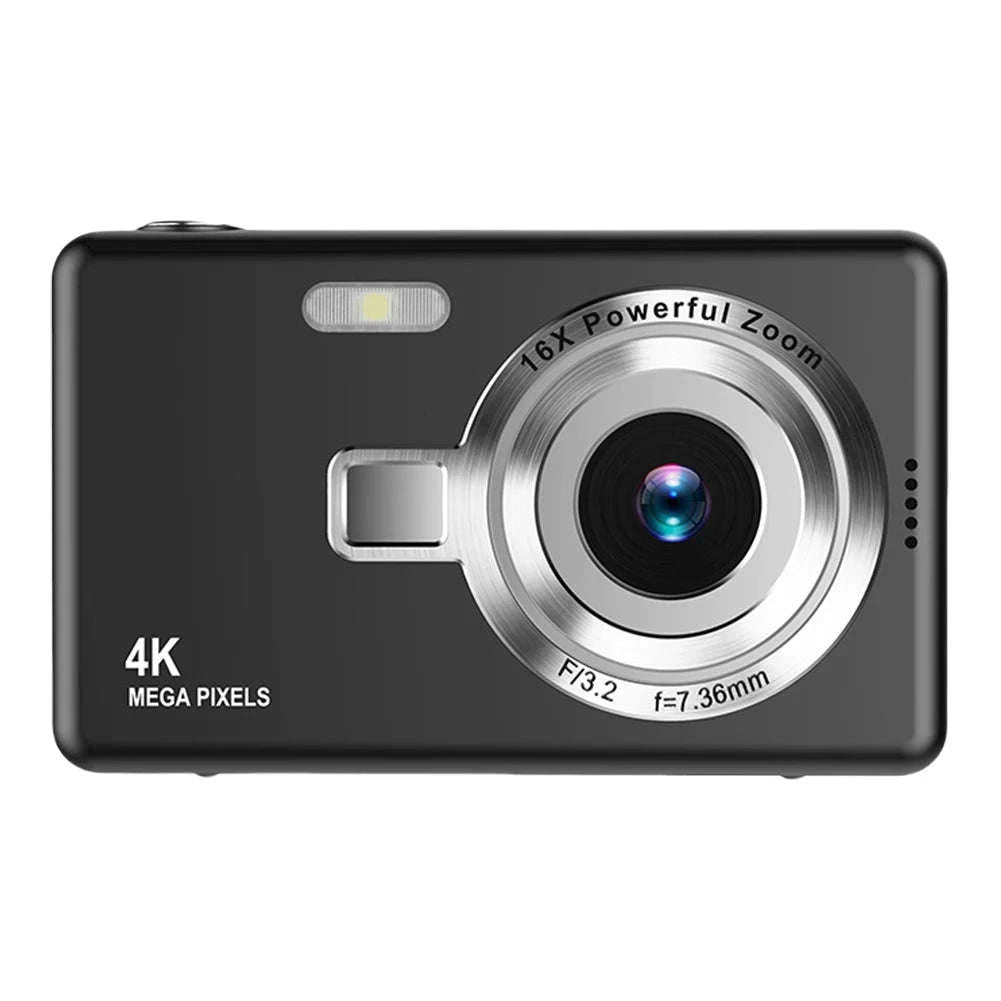 4K HD 1080P Digital Camera with Autofocus and 16X Zoom-Silver / United Kingdom