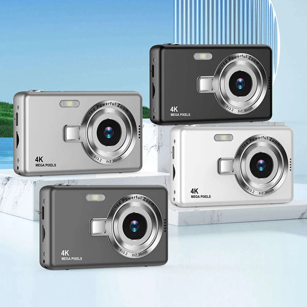 4K HD 1080P Digital Camera with Autofocus and 16X Zoom-Silver / United Kingdom