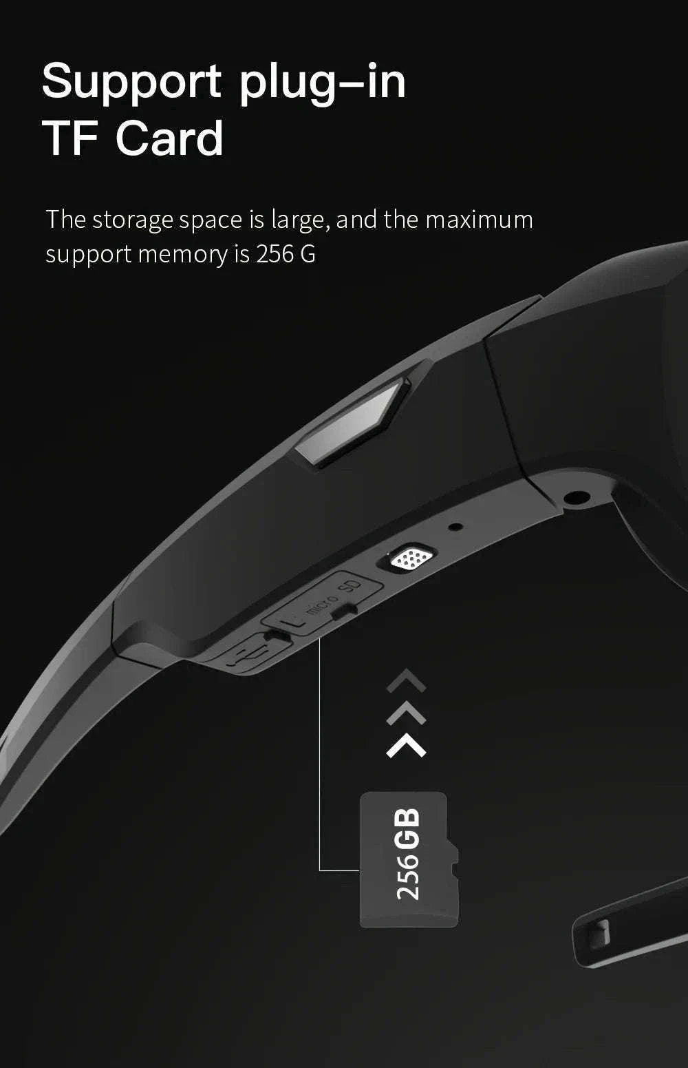 4K HD Camera Glasses with 120-Min Recording & Hands-Free Video-H33 4K Glasses / No TF Card