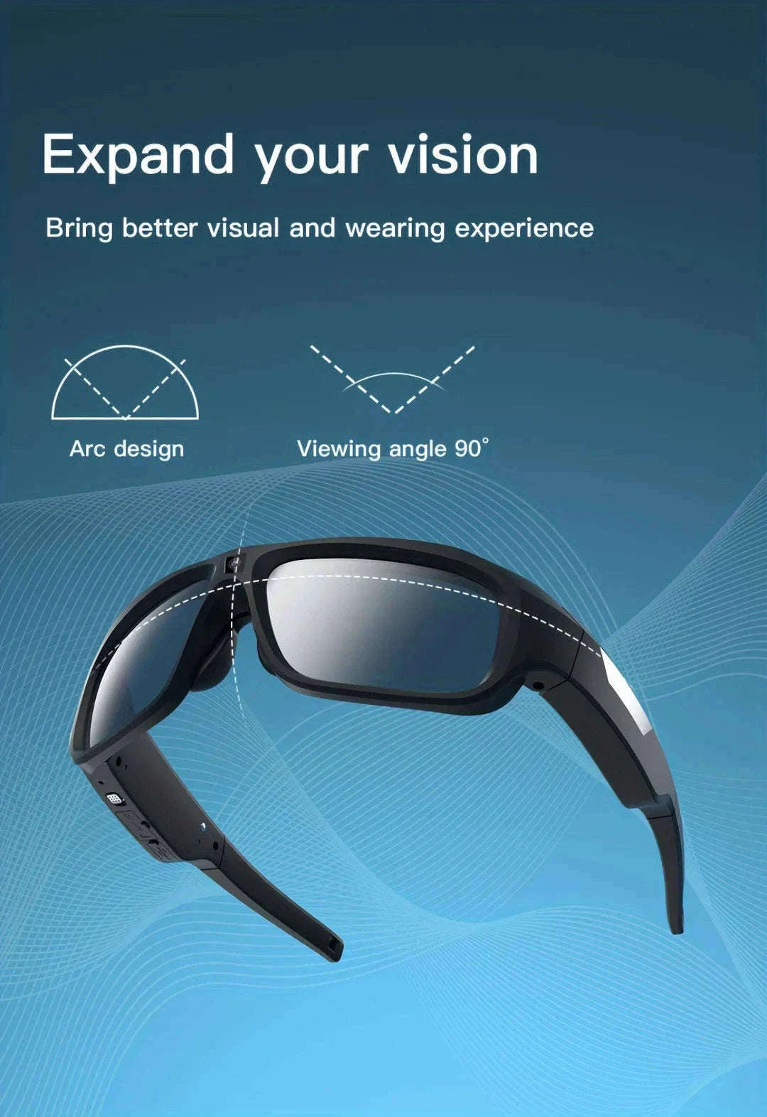 4K HD Camera Glasses with 120-Min Recording & Hands-Free Video-H33 4K Glasses / No TF Card