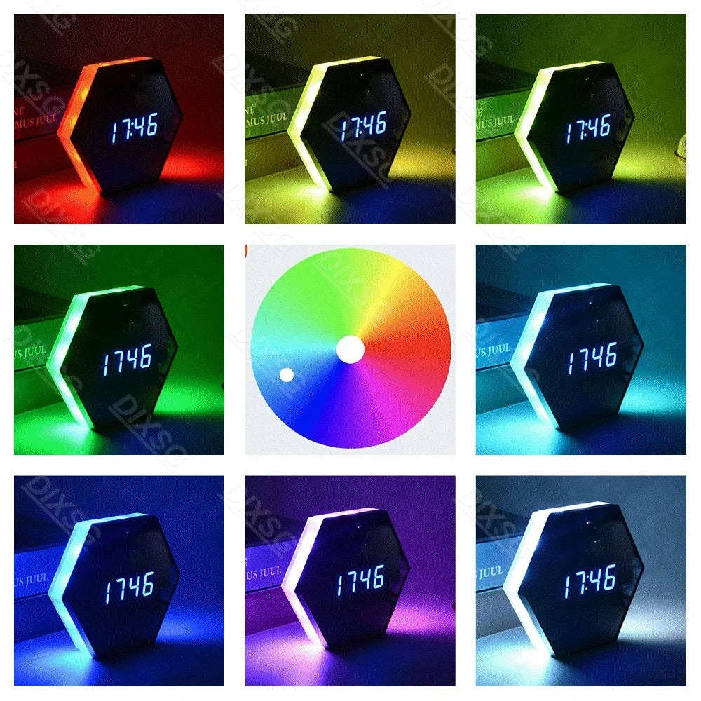 4K HD WiFi Mini Camera Electronic Clock with Night Vision-black