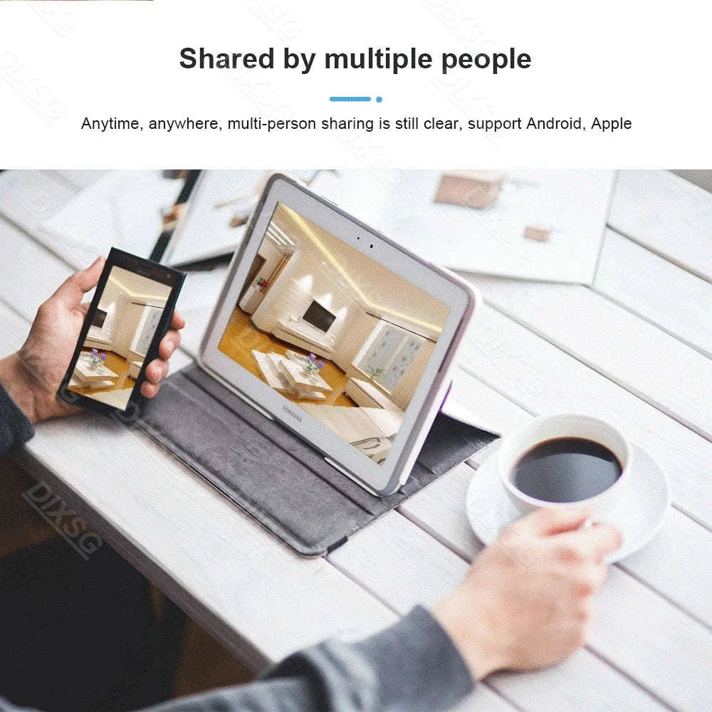 4K HD WiFi Mini Camera Electronic Clock with Night Vision-black