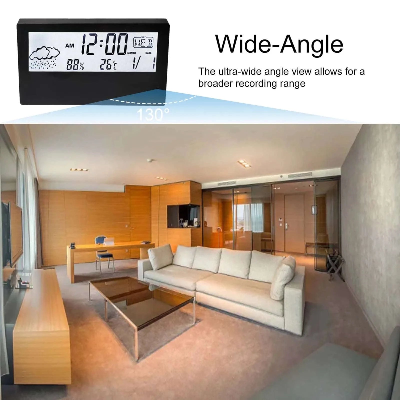 4K HD Wireless Alarm Clock Camera with Motion Detection and Remote Viewing-China Mainland