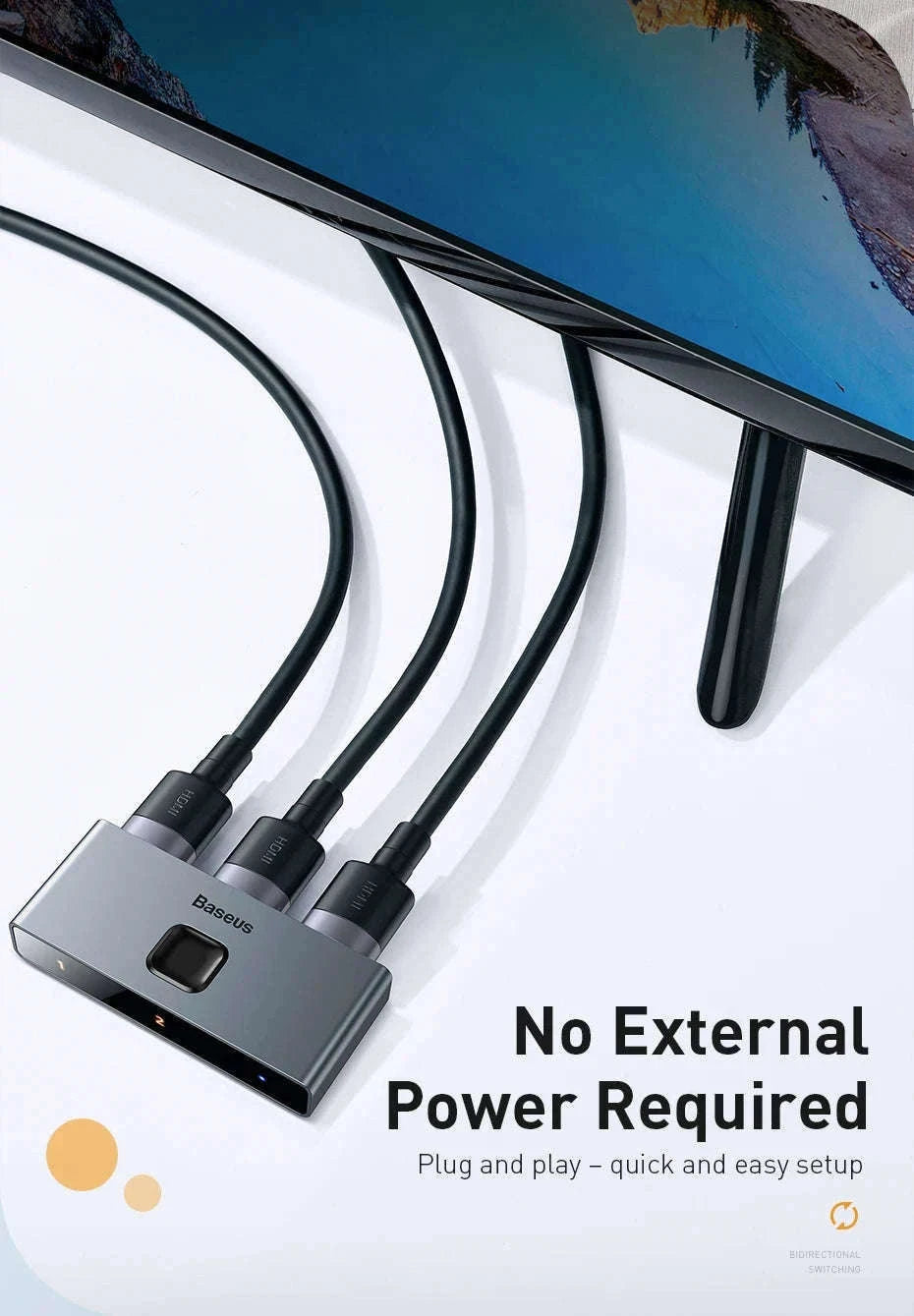 4K HDMI Switcher Bi-Directional 2-in-1 Splitter for TV, PS4, PC-HDMI Switch / HDMI Switch