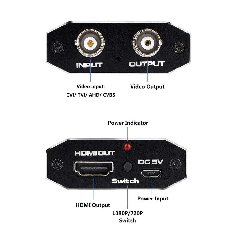 4K HDMI to TVI CVI AHD BNC Video Signal Converter Extender-HDMI to TVI CVI AHD