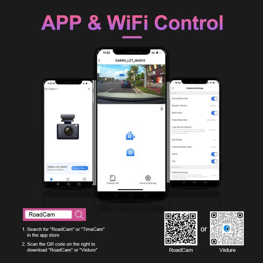 4K Hidden WiFi Dash Cam-black 2016-2026 / 4K Front Cam 128G
