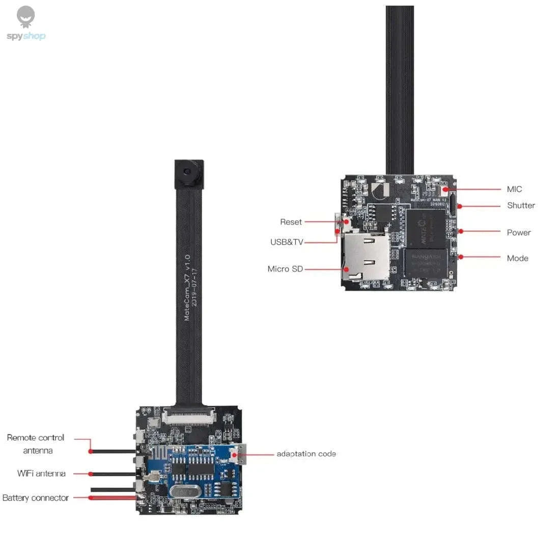 4K Mini Camera WiFi with 4000mAh Battery for Surveillance-No casing Remote / 95 degree Lens