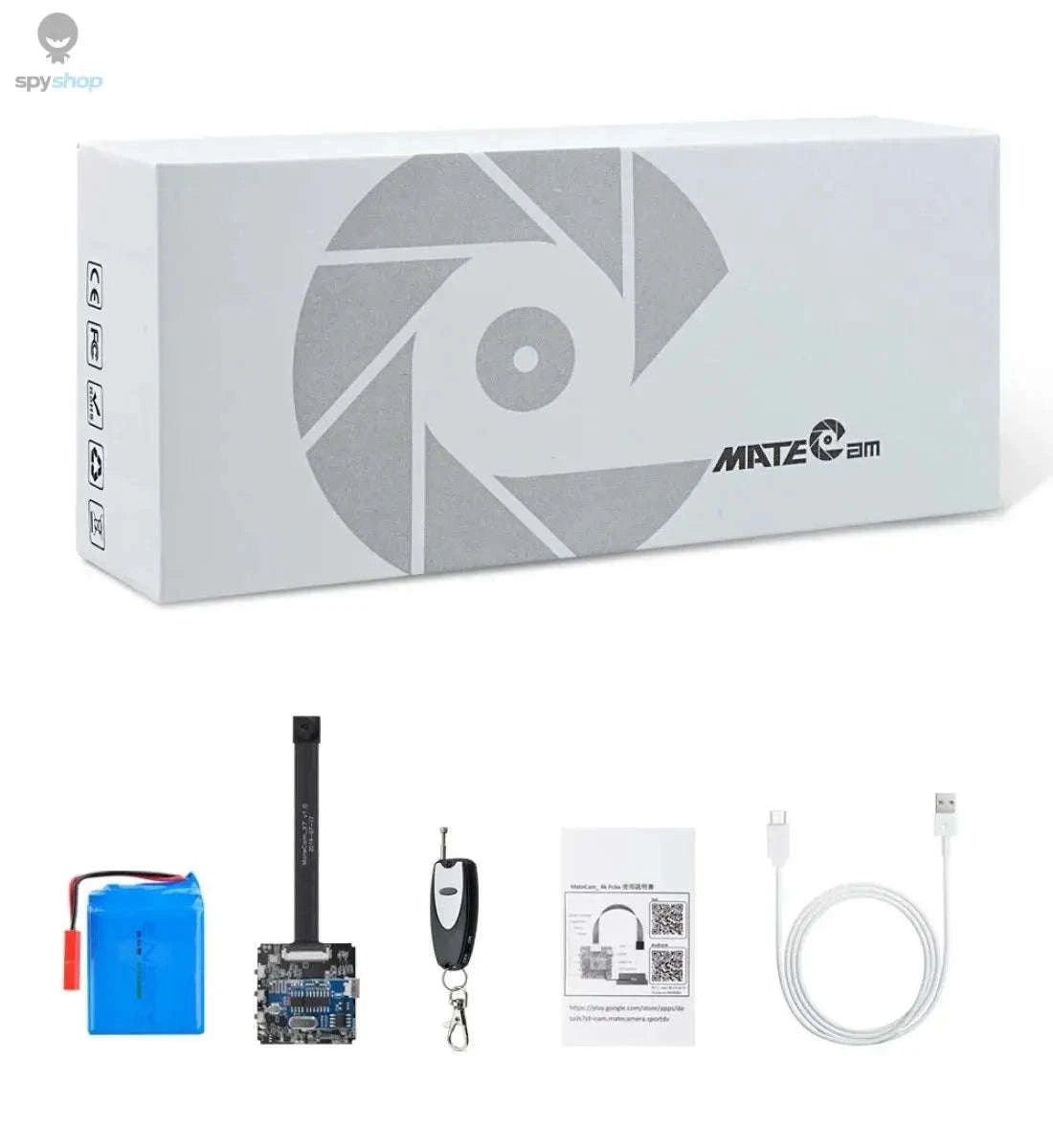 4K Mini Camera WiFi with 4000mAh Battery for Surveillance-No casing Remote / 95 degree Lens