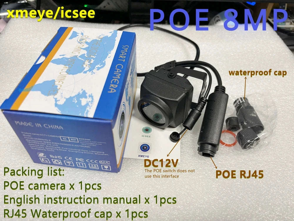 4K Mini Waterproof POE IP Camera with Night Vision-POE 3MP / 3.6mm