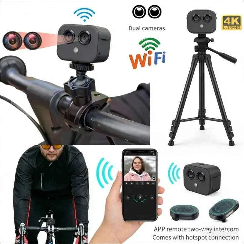 4K Mini WiFi Dual Camera Security Camera-D3 / No card