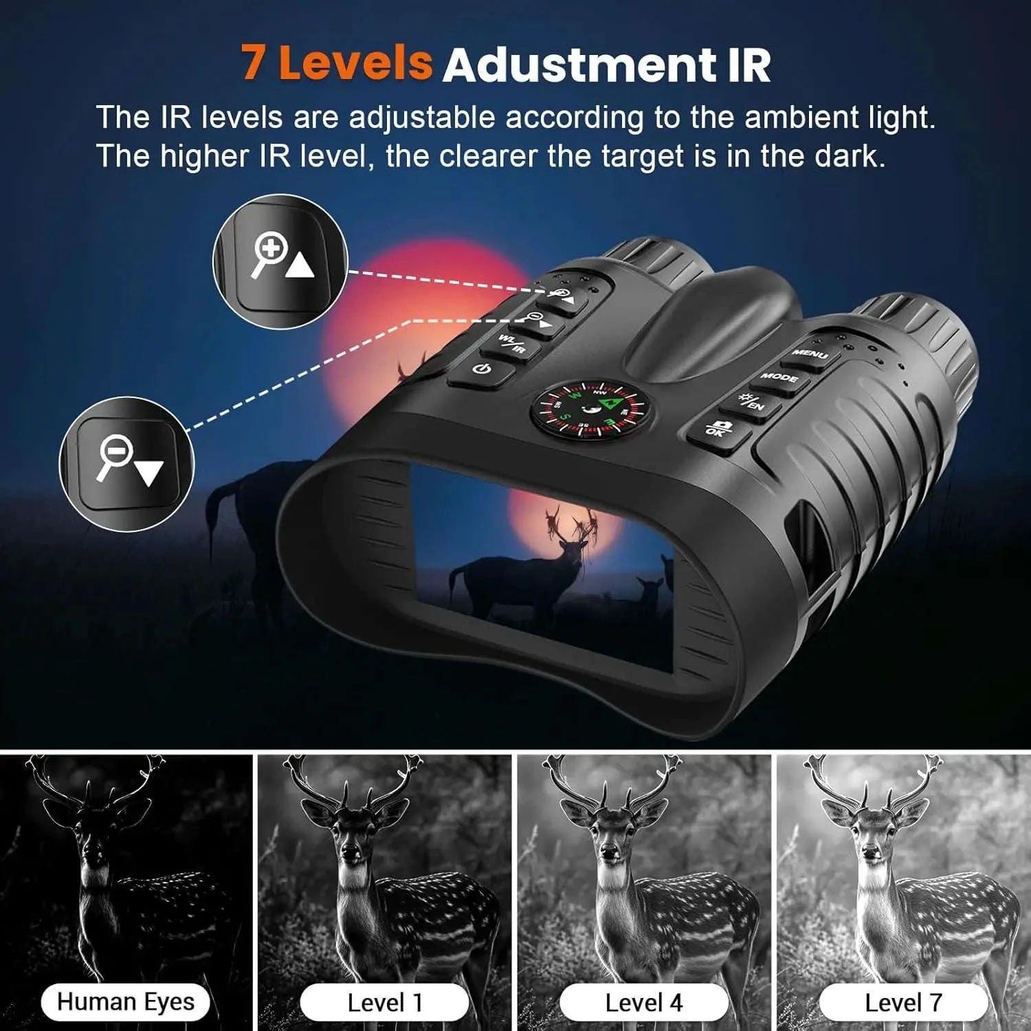 4K Night Vision Goggles with 8X Zoom and 64GB Card-4K 64GB / United States
