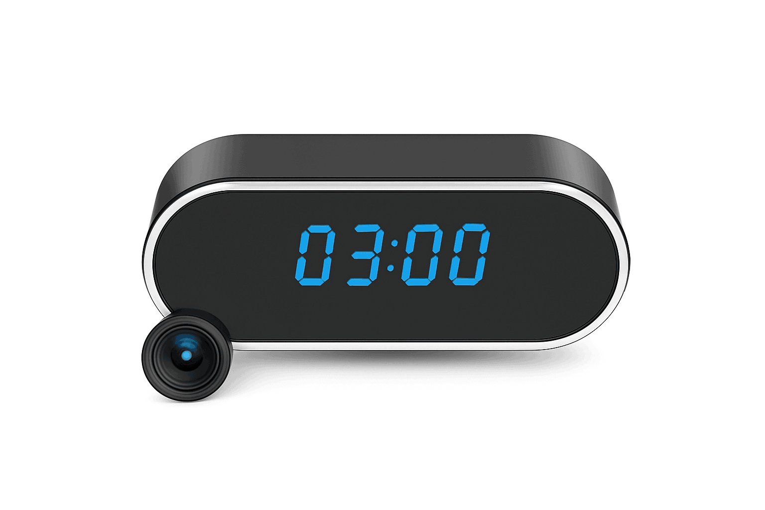 4K Night Vision Mini Clock Camera with WiFi Remote Viewing-Add 18650 battery / Add 32GB card / China Mainland