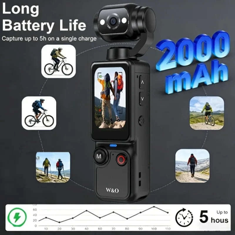 4K Pocket Sports Camcorder with 32GB Card, Tripod and 7-Hour Battery-WHITE / United States