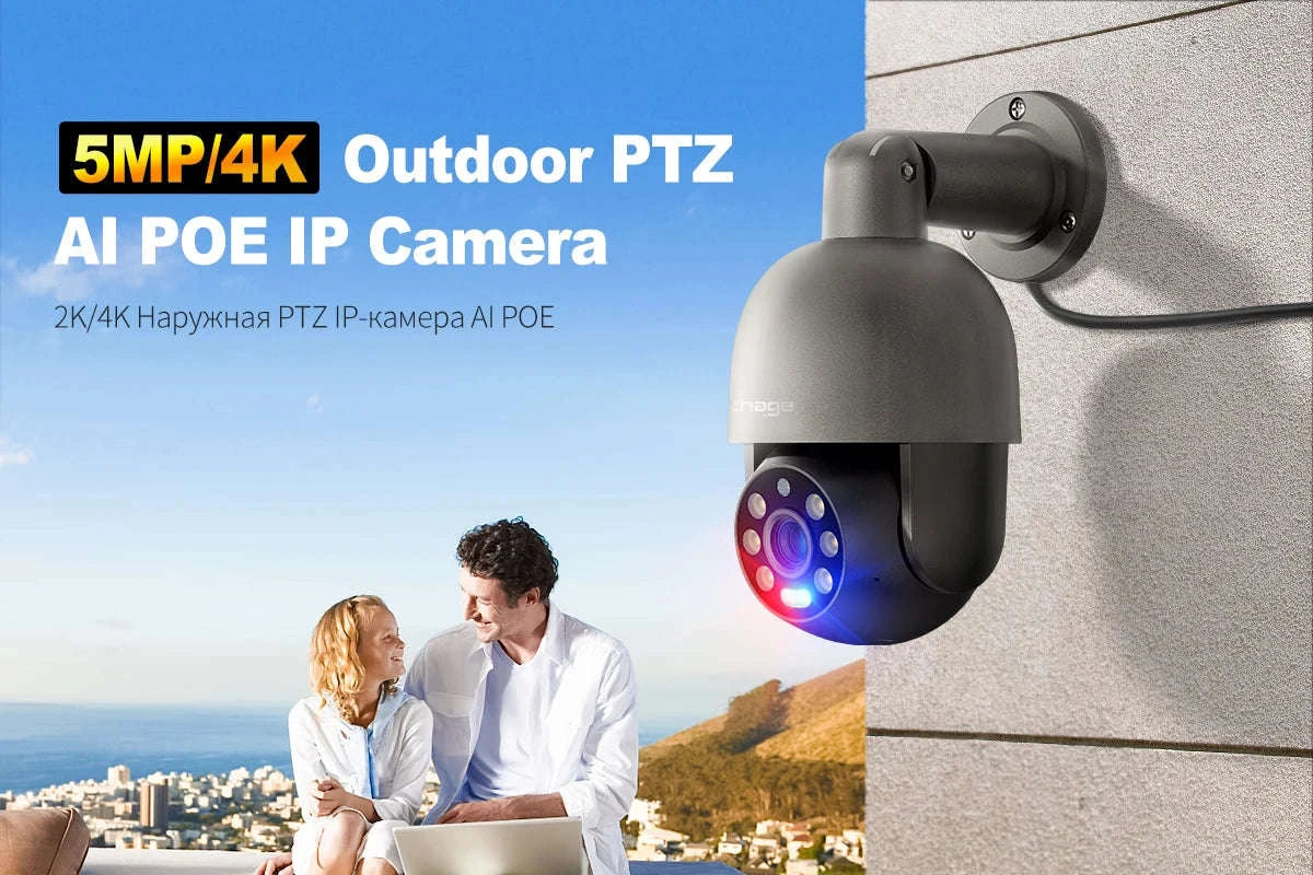 4K POE Security Camera with Human Detection, Color Night Vision & Two-Way Audio-5MP POE Camera 32G / uzbekistan
