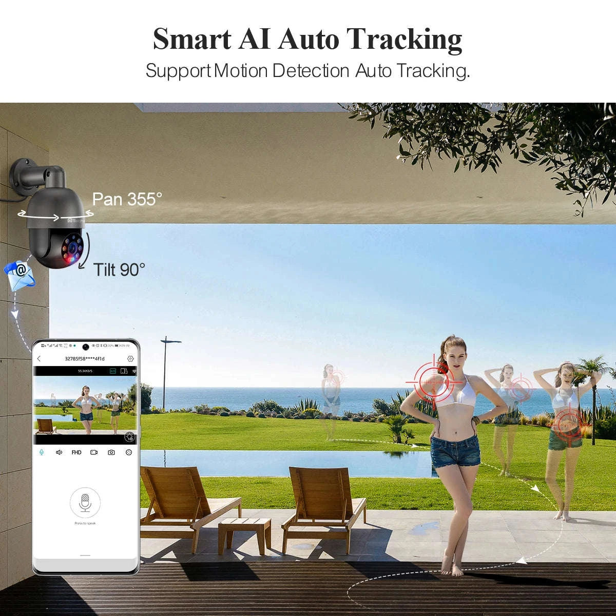 4K POE Security Camera with Human Detection, Color Night Vision & Two-Way Audio-5MP POE Camera 32G / uzbekistan
