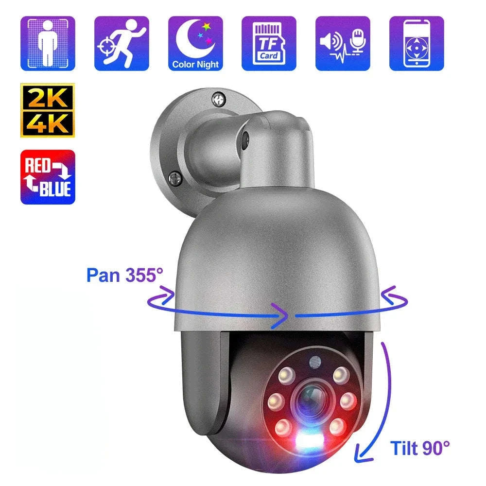 4K POE Security Camera with Human Detection, Color Night Vision & Two-Way Audio-5MP POE Camera 32G / uzbekistan