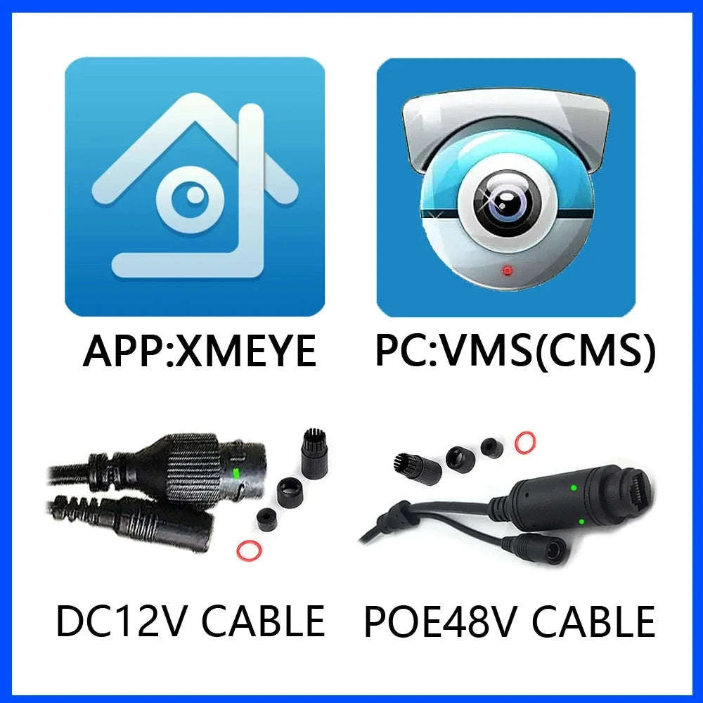 4K POE48V Network Surveillance Camera with Wide-Angle Lens and Audio-5MP POE48V / 2.8mm