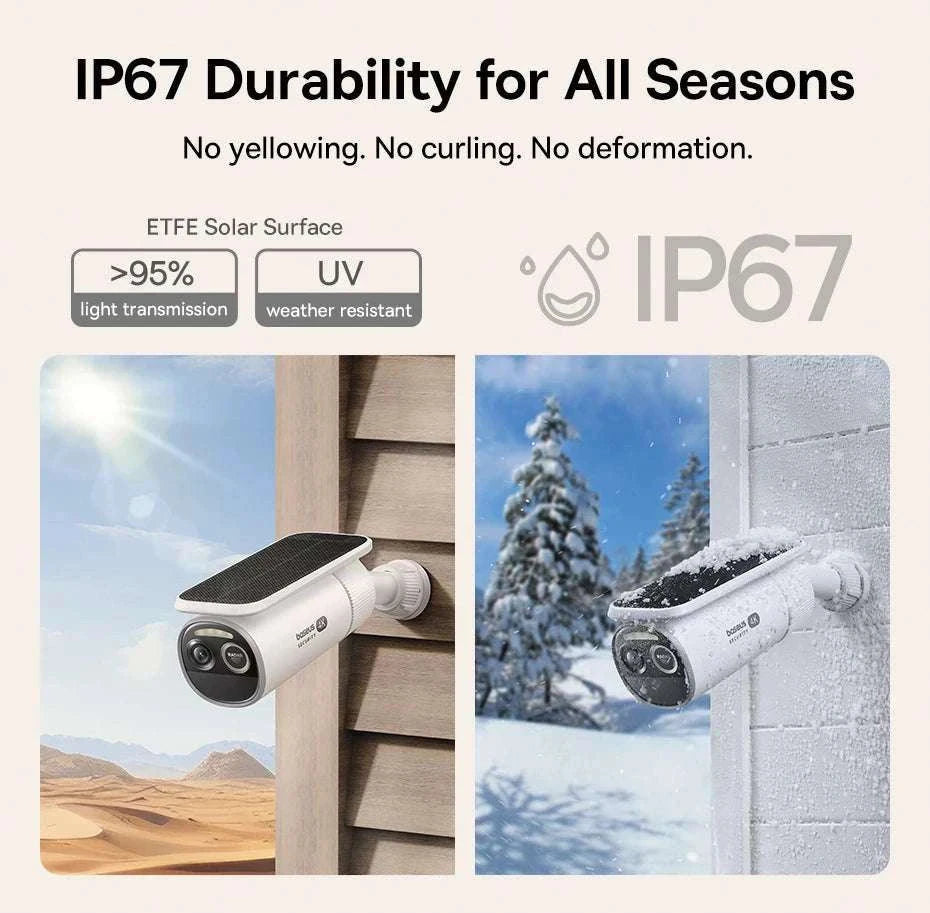 4K Solar Outdoor Security Camera with AI Detection & App Control-White