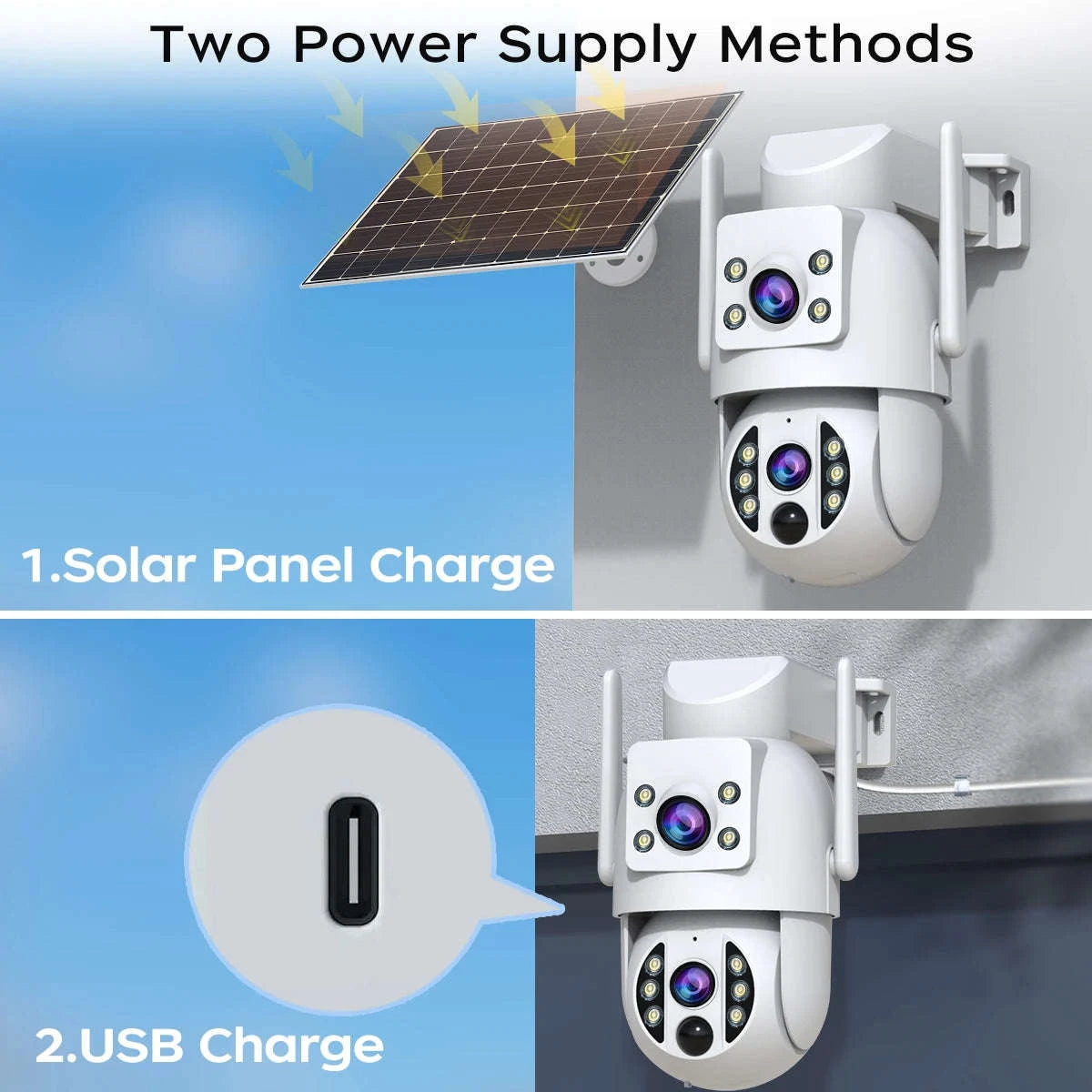 4K Solar Security Camera with Dual-Lens Wireless Protection-4K Add 32G SD / CHINA