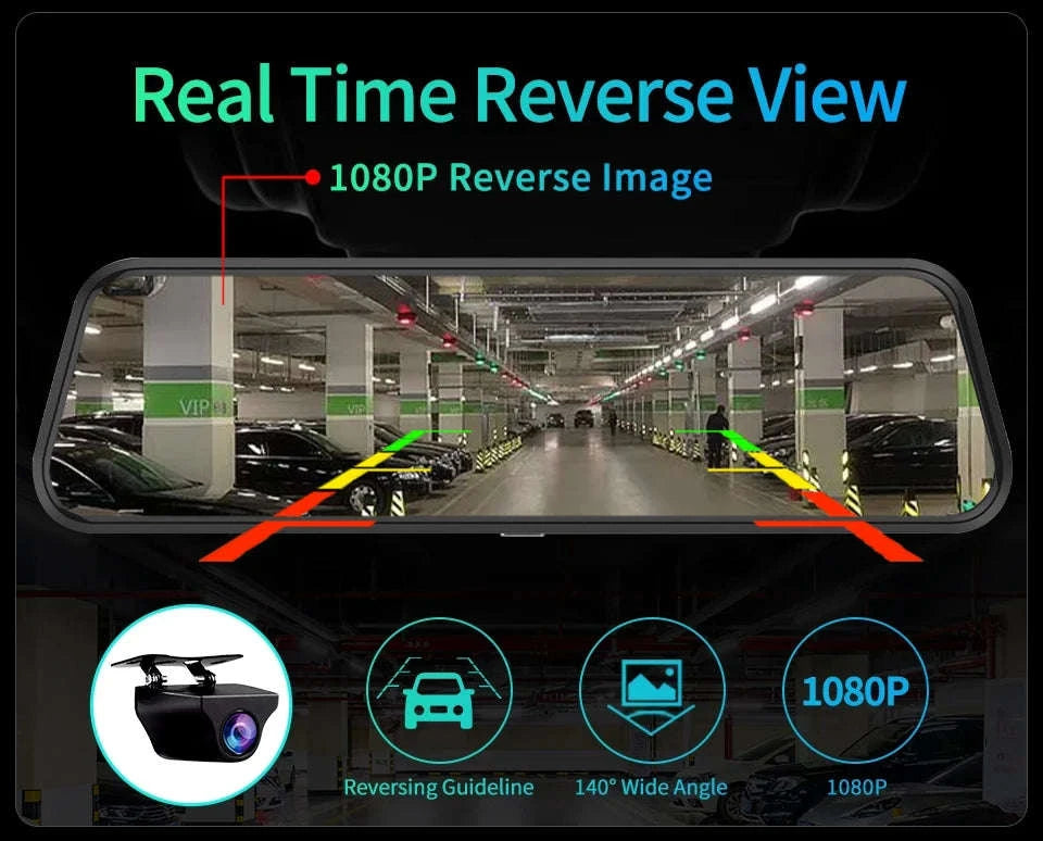 4K Touch Screen Car Dash Cam with Rear Camera-A54-6M RCC-GPS / 128G