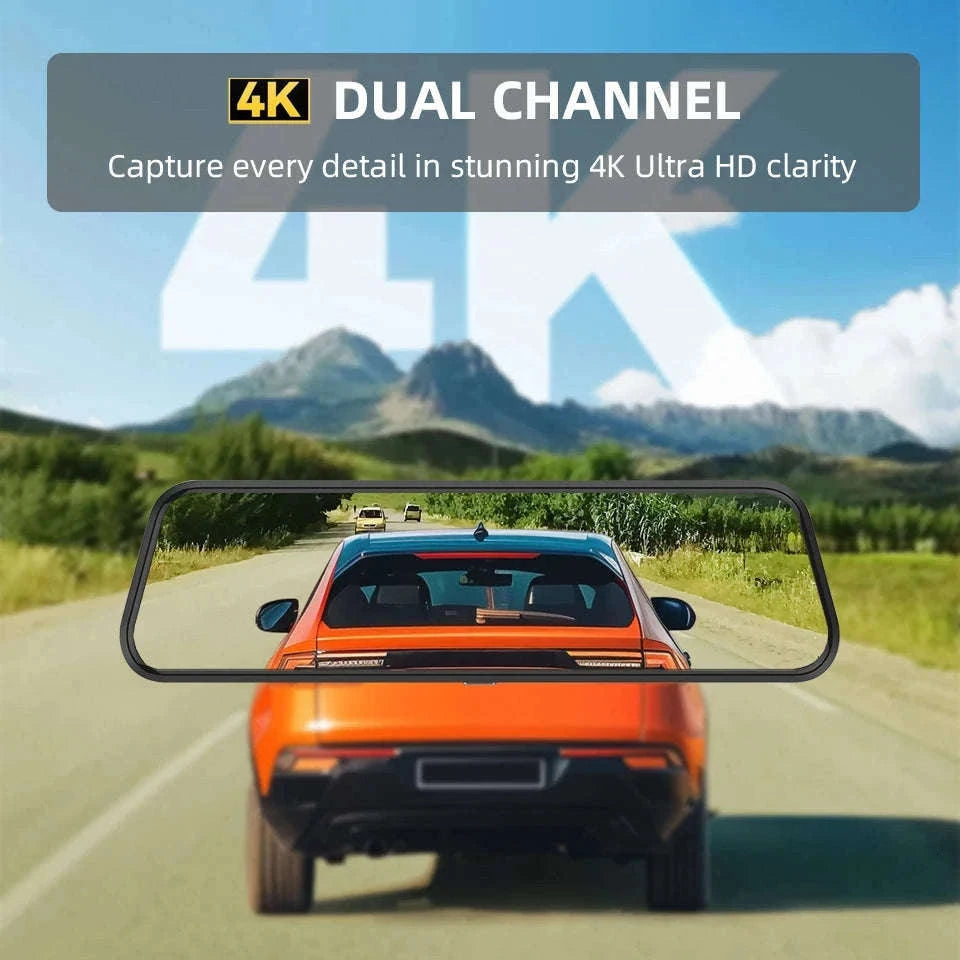4K Touch Screen Car Dash Cam with Rear Camera-A54-6M RCC-GPS / 128G