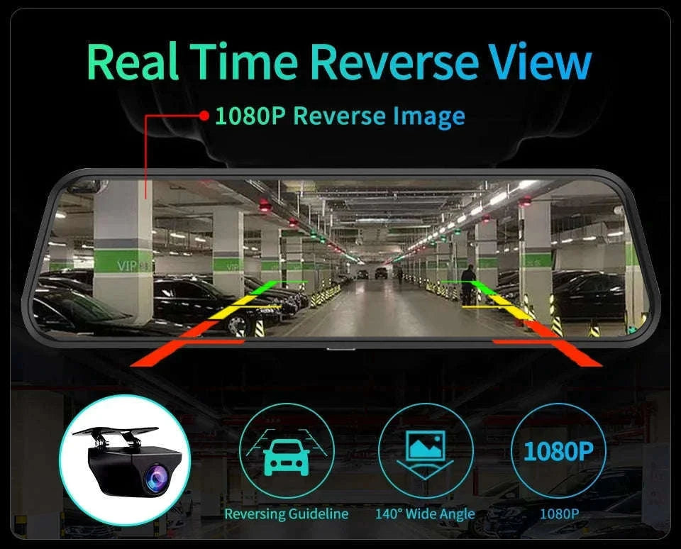 4K Touch Screen Car Dash Cam with Rear Camera-A54-6M RCC-GPS / 128G