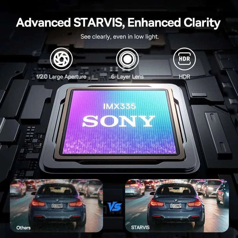 4K UHD Dash Cam with Sony Sensor, WiFi 6 & GPS Recording-Front n Rear n HW / China Mainland / 64G
