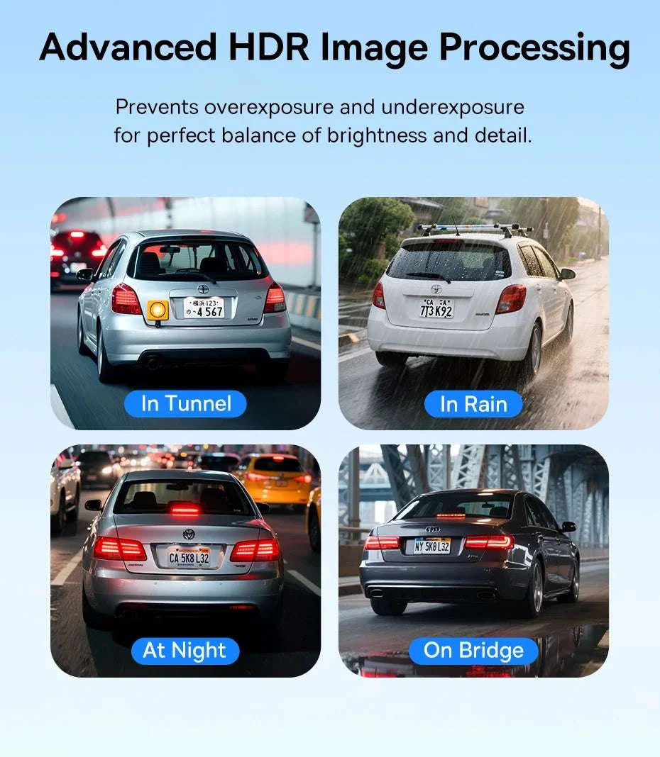 4K UHD Dash Cam with Sony Sensor, WiFi 6 & GPS Recording-Front n Rear n HW / China Mainland / 64G