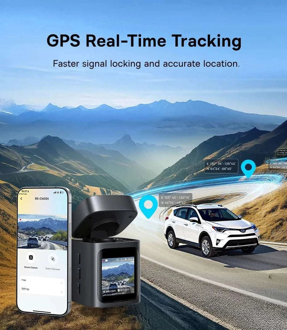 4K UHD Dash Cam with Sony Sensor, WiFi 6 & GPS Recording-Front n Rear n HW / China Mainland / 64G
