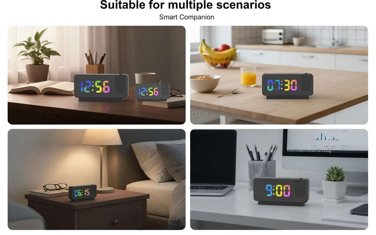 4K UHD WiFi Alarm Clock Camera with Time Projection Screen-China Mainland