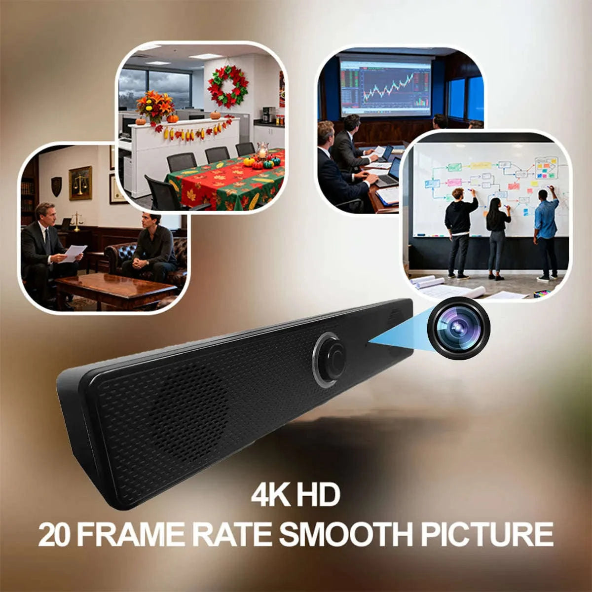 4K Ultra HD WiFi‑6 Camera with Bluetooth Speaker and Remote Viewing-black / With 64GB SD Card / China Mainland