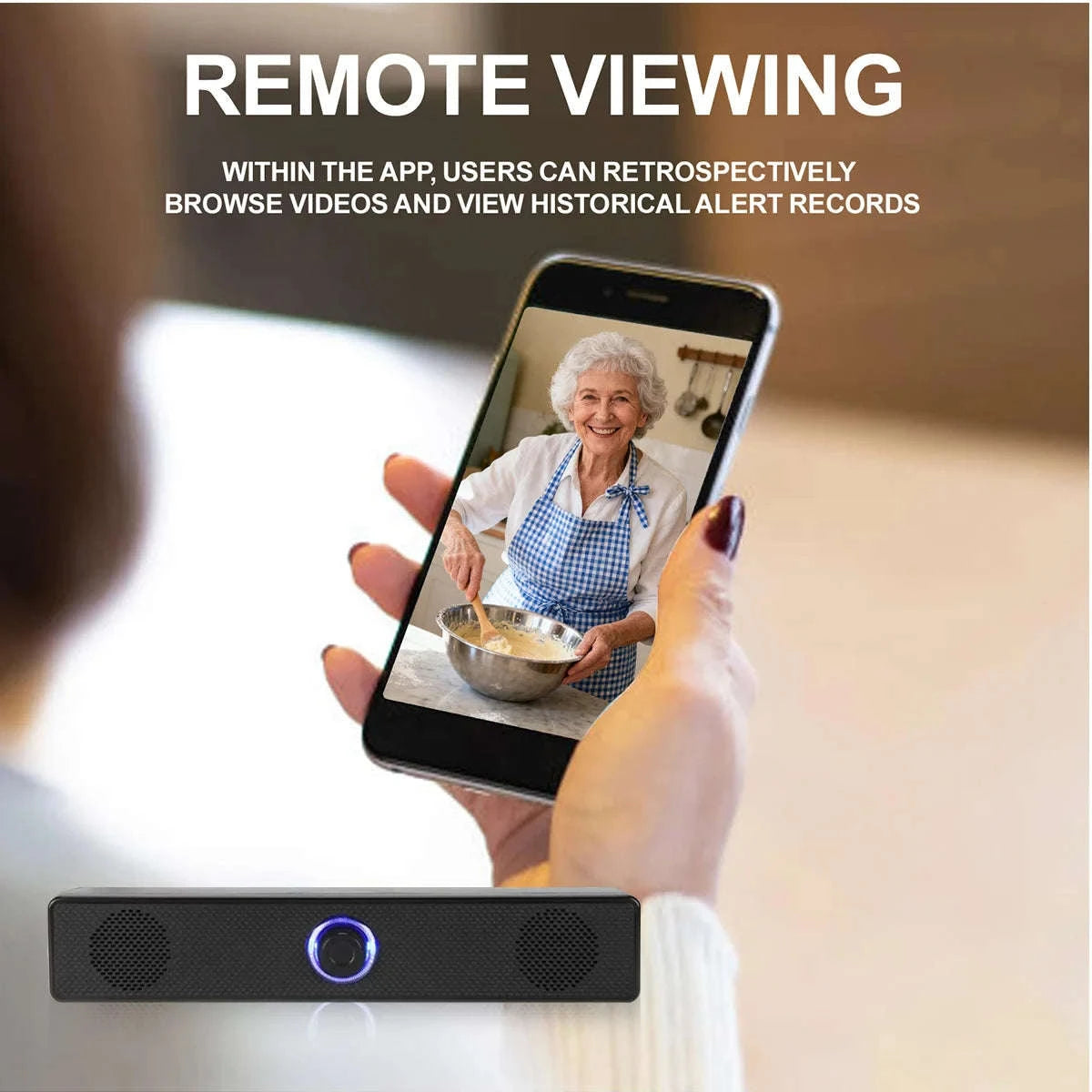 4K Ultra HD WiFi‑6 Camera with Bluetooth Speaker and Remote Viewing-black / With 64GB SD Card / China Mainland