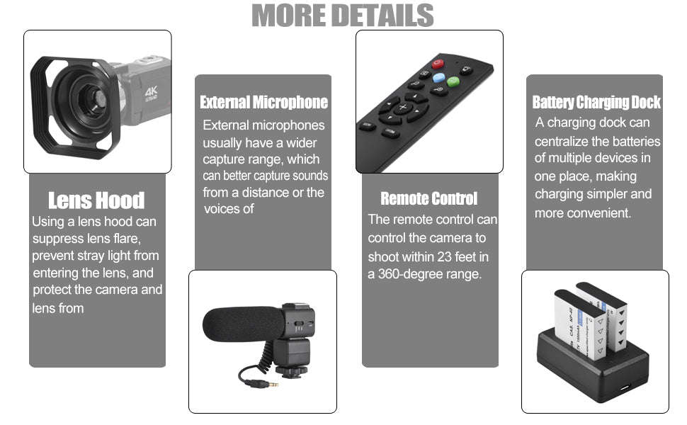 4K Video Camera Camcorder with 18X Zoom and 48MP Vlogging-United States